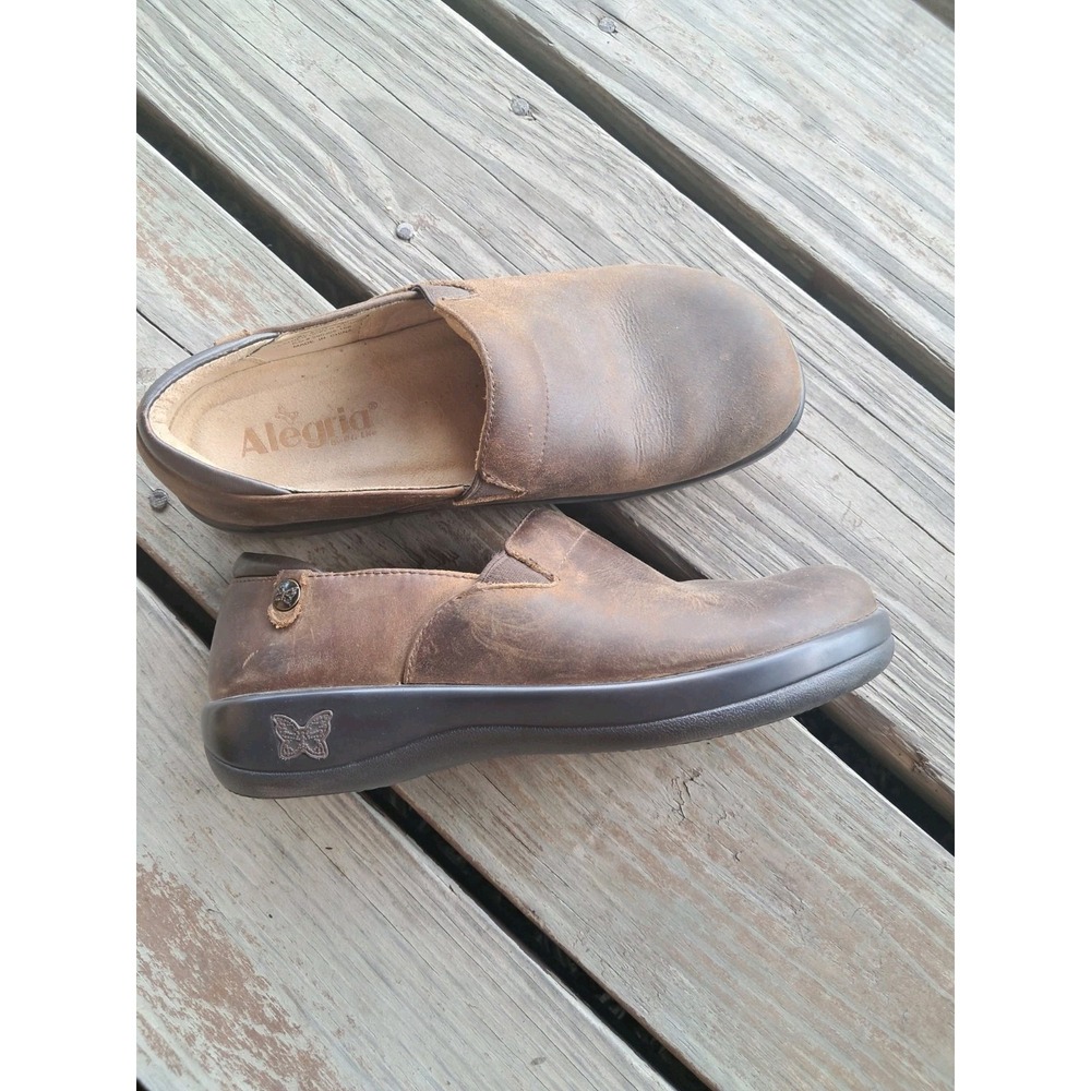 Alegria Keli Pro Slip on Loafers EUR 38 Womens Size 7.5-8 Brown Leather Casual